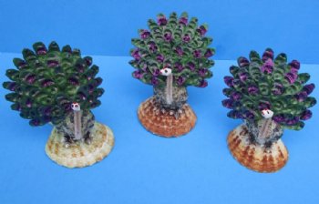 Seashell Peacock Novelty, 4 by 3-1/2 Inches - 3 @ $5.75 each