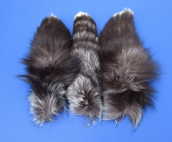 Silver Fox Tail Key Chains<font color=red> Wholesale</font> 15 to 18 inches   - 12 @ $7.75 each