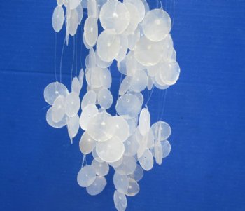 14 inches Small White Capiz Shell Wind Chimes <font color=red> Wholesale</font> - 24 @ $4.20 each