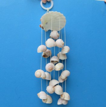 12 inches Seashell Scallop with Moon Snail Shells Windchimes <font color=red> Wholesale</font> - Case: 50 @ $2.00 each