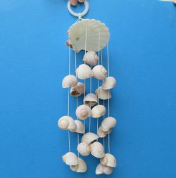12 inches Seashell Scallop with Moon Snail Shells Windchimes <font color=red> Wholesale</font> - Case: 50 @ $2.00 each