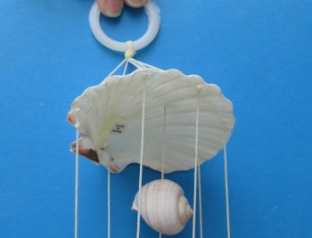 12 inches Seashell Scallop with Moon Snail Shells Windchimes <font color=red> Wholesale</font> - Case: 50 @ $2.00 each