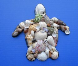 Seashell Turtle Wall Plaque Covered With Natural Shells 7-3/4 by 7-1/2 inches - Packed 2 @ $6.80 each