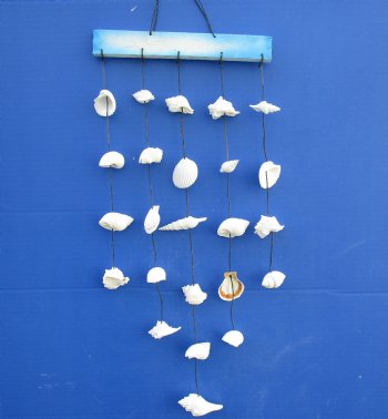 20 inches Hanging White Seashells Wall Decor, Wind Chimes <font color=red> Wholesale</font> - 36 @ $2.55 each