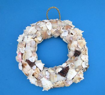 10 inches Round Seashell Wreath with Assorted Cut Shells- $13.60 each