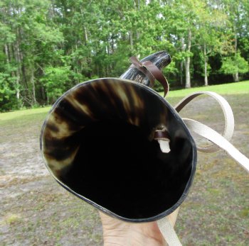 13-3/4 inches Blowing Horn, Viking War Horn with Leather Shoulder Strap for $19.99, 