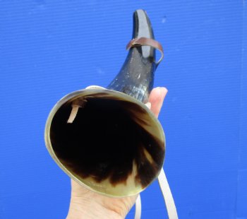 14-3/4 inches Blowing Horn, Viking War Horn with Leather Shoulder Strap for $24.99