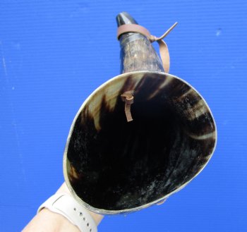 17-3/4 inches Large Blowing Horn, Viking War Horn with Leather Shoulder Strap for $29.99