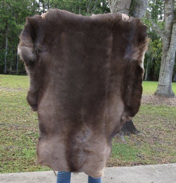 Finland Reindeer Hide, Skin, Without Legs, with Brown, Tan, and Cream Fur, 47" by 39-1/2" - Buy this one for $109.99