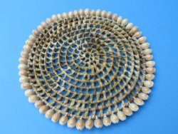 10 inches Round Open Weaved Wicker Placemats Trimmed with Ringtop Cowrie Shells - 12 @ $3.45 each