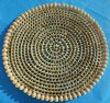 14-1/2 inches Wholesale Round Wicker Weaved Placemats with Cowrie Shell Borders  - Pack of 6 @ $6.60 each; Wholesale Pack of 24 @ $3.85 each