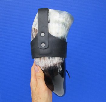 Hanging Drinking Horn with Leather Horn Holster (15") for 24.99