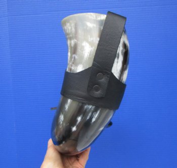 Large Hanging Drinking Horn with Leather Horn Holster (22") for $29.99