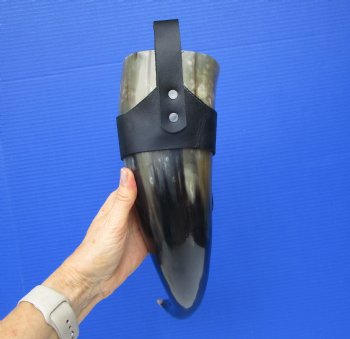 Large Hanging Drinking Horn with Leather Horn Holster (19.5") for 29.99