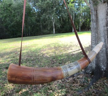 Blowing Horn with Engraved Elder Futhark Runes Characters (17.75") - $33.99 each