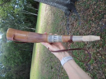 Blowing Horn with Engraved Elder Futhark Runes Characters (17.75") - $33.99 each