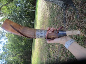 Blowing Horn with Engraved Elder Futhark Runes Characters (18.25") - $33.99 each