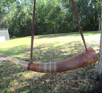 Engraved Elder Futhark Runes Viking War Horn (17.50") - $33.99 each