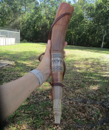 Engraved Elder Futhark Runes Viking War Horn (17.50") - $33.99 each