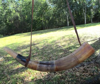 Carved Viking War Horn, Authentic Norse Decor & Reenactment Piece (18.25") - $33.99 each