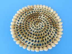 6 inches Round Wicker and Cowrie Shell Placemats <font color=red> Wholesale</font> - 72 @ $1.65 each