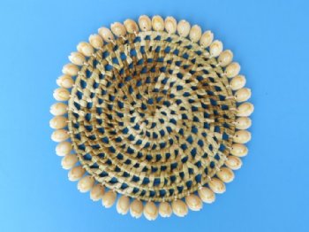 8 inches Round Wicker with Cowrie Shells Placemats  -  12 @ 3.45 each