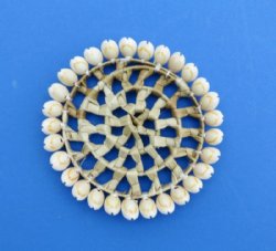 4 inches Wicker and Cowrie Shell Coasters <font color=red> Wholesale</font> - Case of 96 @ $1.12 each