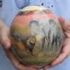 Real South African Decoupage Ostrich Egg with the African Big 5 Animals (Elephant, Lion, Leopard, Rhino and Cape Buffalo) and Map - you are buying the one pictured for $46.99