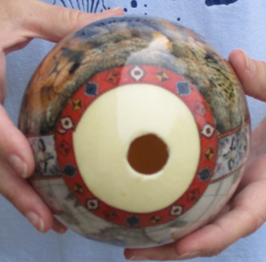 Real South African Decoupage Ostrich Egg with the African Big 5 Animals