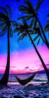 30 by 60 inches Pink and Blue Beach Sunset Beach Towels <font color=red> Wholesale</font> with Palm Trees and Hammock - Case of 18 @ $5.65 each