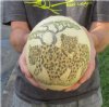 6 inch South African Real Scrimshaw Ostrich Egg with African Leopards - your are buying the one pictured for $52.99