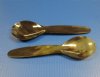 <font color=red> Wholesale</font>. 9-1/2 inches Polished Buffalo Horn Spoon and Spork Salad Serving Sets - Pack of 7 @ $14.25 a set