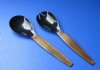 11 inches <font color=red> Wholesale </font> Buffalo Horn Salad Server Sets, Spoon and Spork Sets - Case of 6 @ $17.50 each