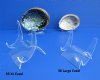 Large Acrylic Easel Stands for Decorative Plates, Agate Slices and Abalone Shells,  4 inches wide, 3-1/2 inches high - Pack of 12 @ $2.05 each