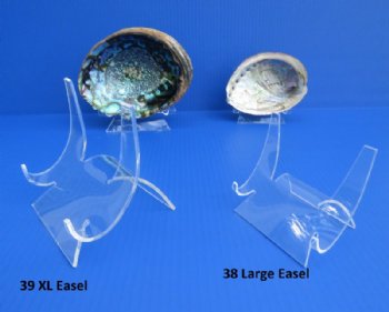Large Acrylic Easel Stands for Decorative Plates, Agate Slices and Abalone Shells,  4 inches wide, 3-1/2 inches high - 12 @ $3.00 each