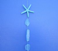 Blue Starfish with Sea Glass Hanging Wall Decor <font color=red> Wholesale</font> 34 inches - 60 @ $1.80 each