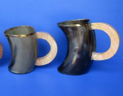 6 inches Polished Horn Mug with Brass Trim - $36.99