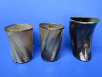 6 inches Polished Horn Mugs with Brass Trim  <font color=red> Wholesale</font> - 6 @ $23.00 each