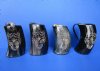 6 inches Buffalo Horn Mugs with Engraved Wolf <font color=red> Wholesale</font>- 8 @ $24.00 each