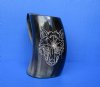 6 inches Authentic Water Buffalo Horn Mug with Engraved Wolf Face - Pack of 1 @ $38.99 each Pack of 2 @ $34.00 each