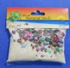 4 by 3-1/2 inches Souvenir Bag of Tiny Dyed Seashells and Sand for Beach Themed Party Favors - Pack of 10 @ $.90 each; Pack of 30 @ .75 each; Bulk Pack of 100 @ .56 each
