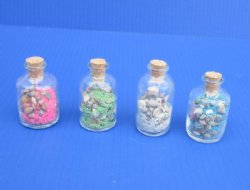 2 ounce Tiny Souvenir Bottles of Sand and Shells in assorted colors-  12 @ .75 each;  48 @ .60 each