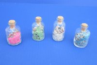 2 ounce Souvenir Sand and Shells Bottles with assorted colored shells and sand  - <font color=red> Bulk</font> Case of 192 @ .47 ea