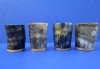 3 inches <font color=red>Wholesale</font> Rustic, Hand Scraped, Buffalo Horn Shot Glass, Cup with a Marble Look - Case of 14 @ $6.95 each 