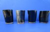 3 inches Viking Horn Shot Glasses, Cups with a Wooden Base in Dark Colors with a Marble Look - Pack of 2 @ $11.15 each