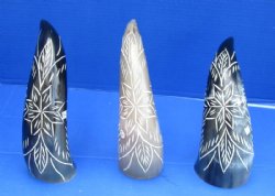 12 inche Decorative Engraved, Carved Large Flower Design Horn for Sale - $20.99