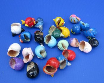 Assorted 3d Painted Character and Animals Hermit Crab Shells <font color=red> Wholesale</font> 1-1/4 to 2 inches - 200 @ .57 each