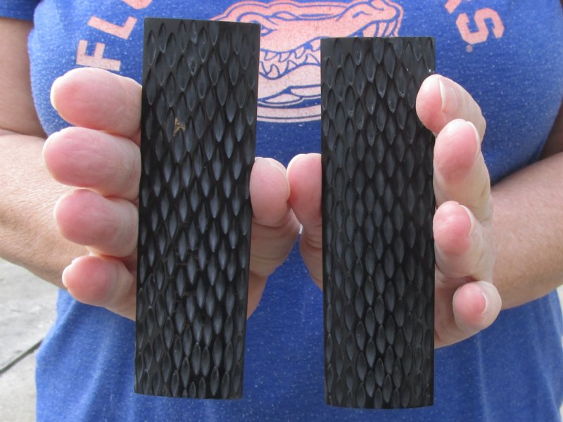 One Pair 5 inch American Jigged Buffalo Horn Knife Scales