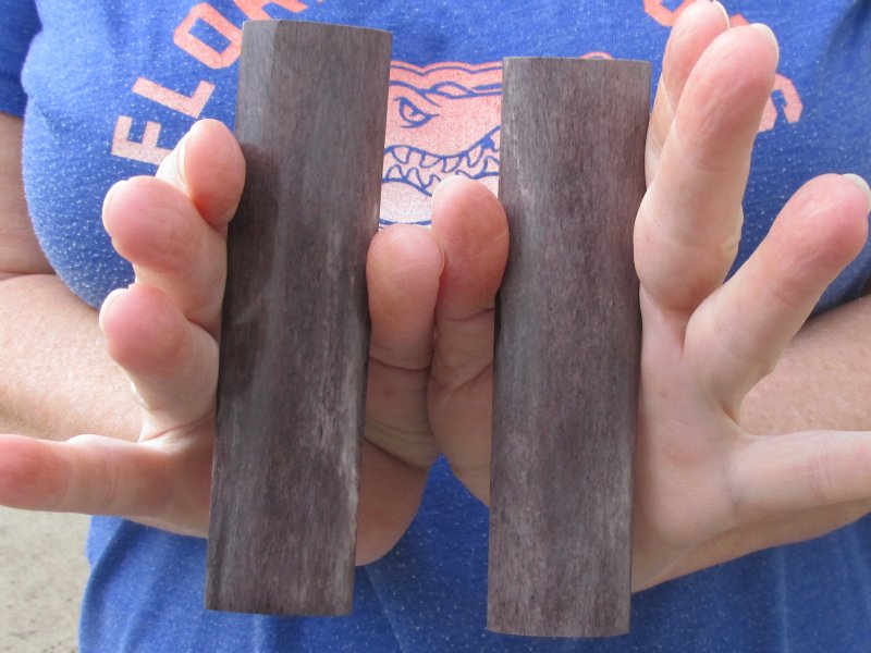 One Pair Dyed Brown Rounded Buffalo Bone Knife Scales