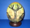 6 inches tall African Big 5 Decoupage Ostrich Egg for Sale with a Wooden Bangle Stand - Buy this one for $49.99